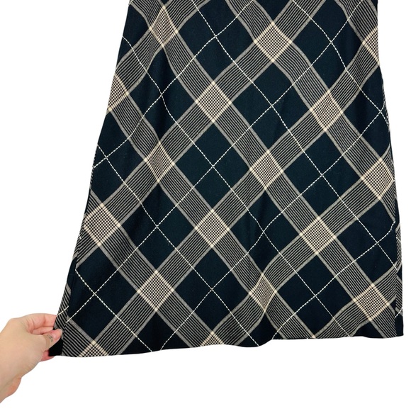 Ann Taylor LOFT Y2K Plaid Wool A Lined Lightweight Cottagecore Skirt Black Tan - Picture 6 of 10